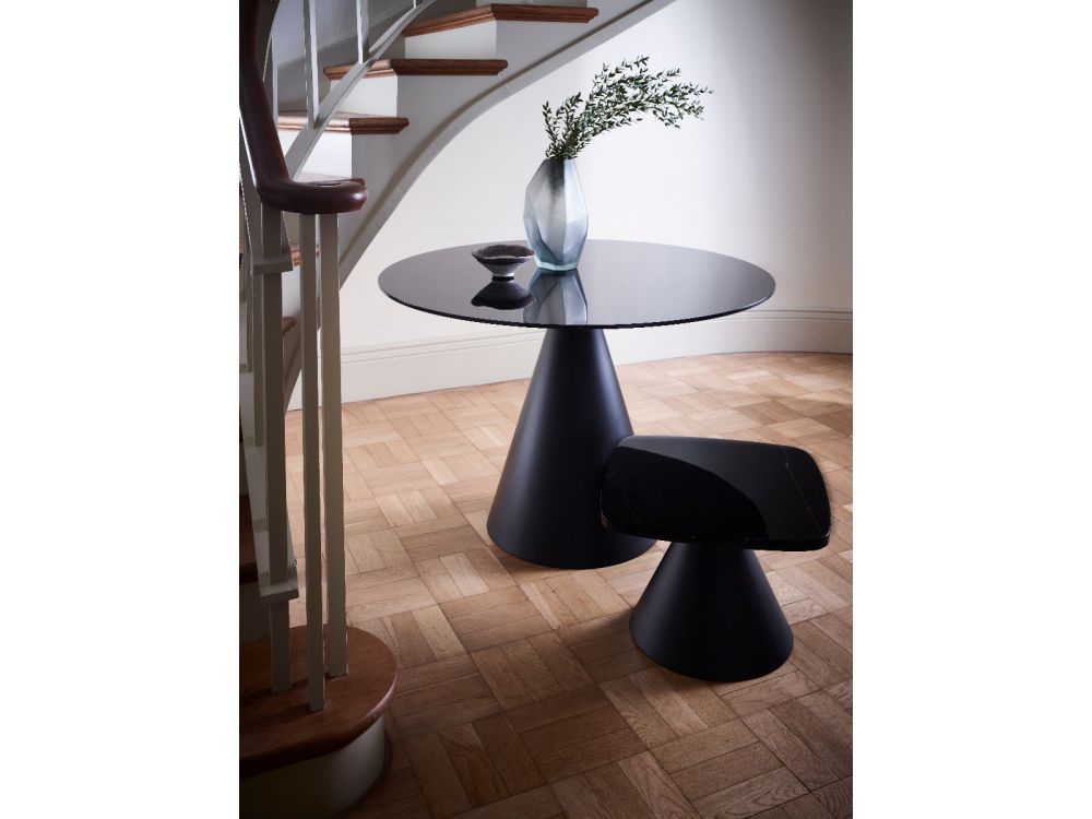 Gillmore Space Oscar Circular Coffee Table Black Glass