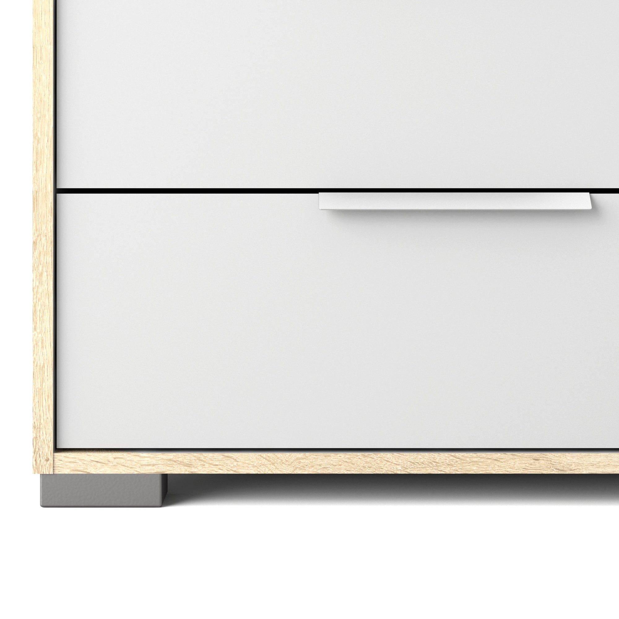 Axton Clason Wardrobe - 2 Doors 4 Drawers In White and Oak