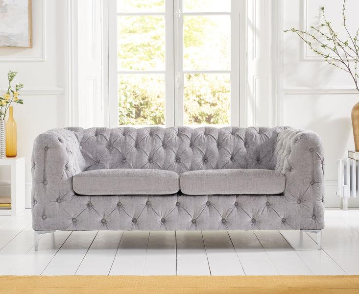 Alegra Grey Plush 2 Seater Sofa