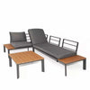 Home Junction Palmer Modern Corner Set with Reclining back Dark Grey