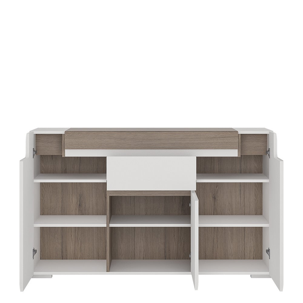 Axton Bronxdale 3 Door 1 Drawer Sideboard (inc. Plexi Lighting)