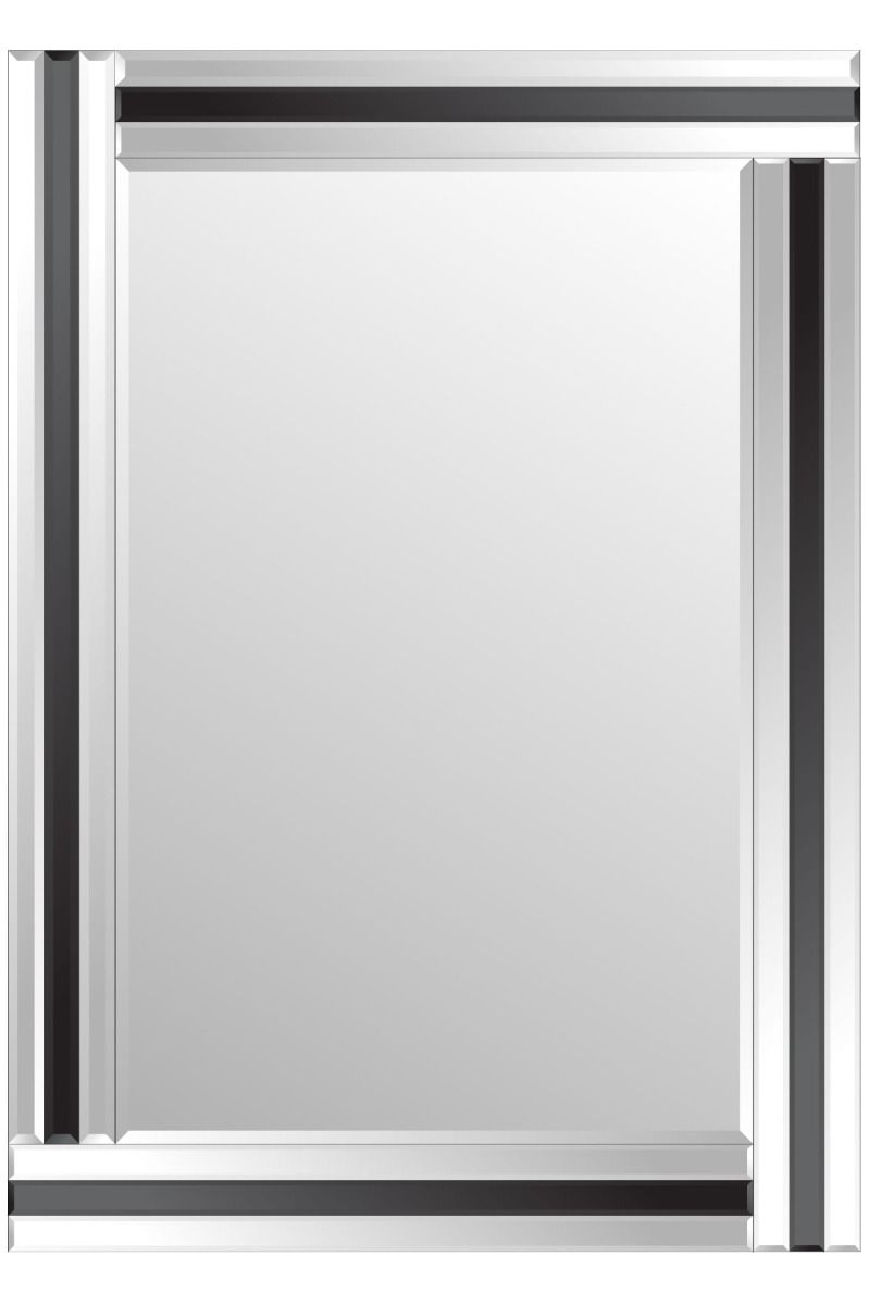 Carrington Large Black + Silver Bevelled Triple Edge Wall Mirror 144 x 115.5cm