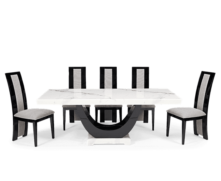 Rivilino 200cm Ivory White Marble Dining Table